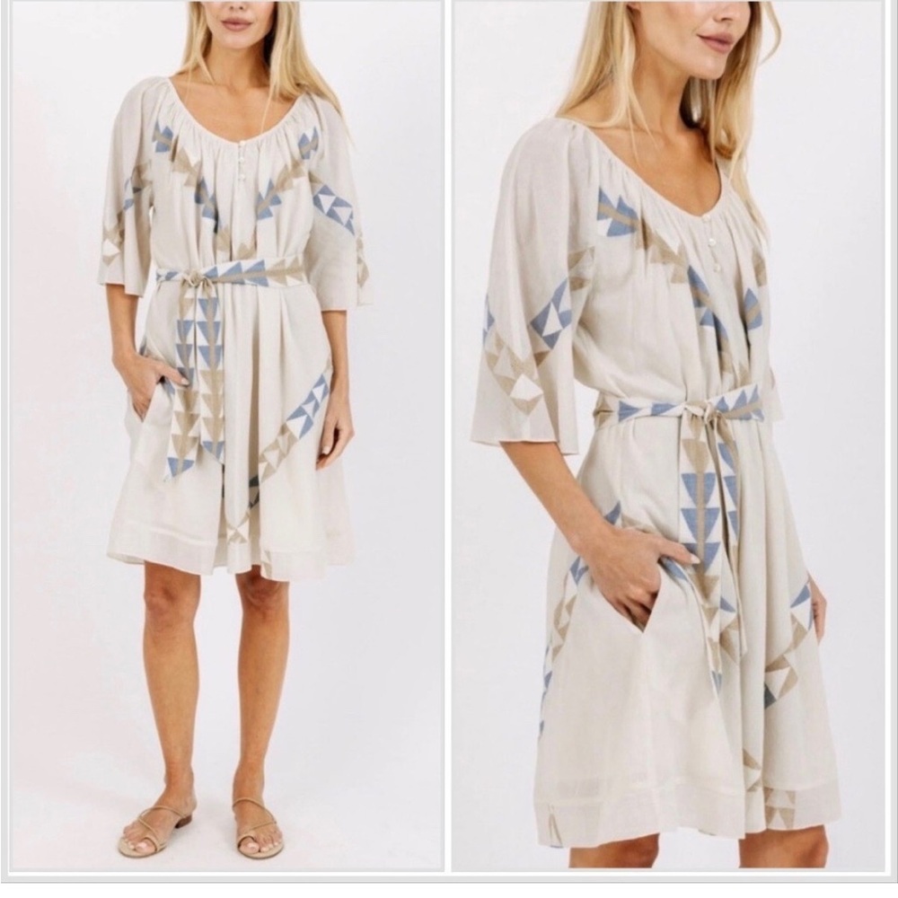 Mirth Caftans Geometric Print Tunic Dress